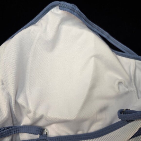 New Herseas High Waisted High Cut Ribbed Bikini Two Piece Swimsuit M - Picture 8 of 11